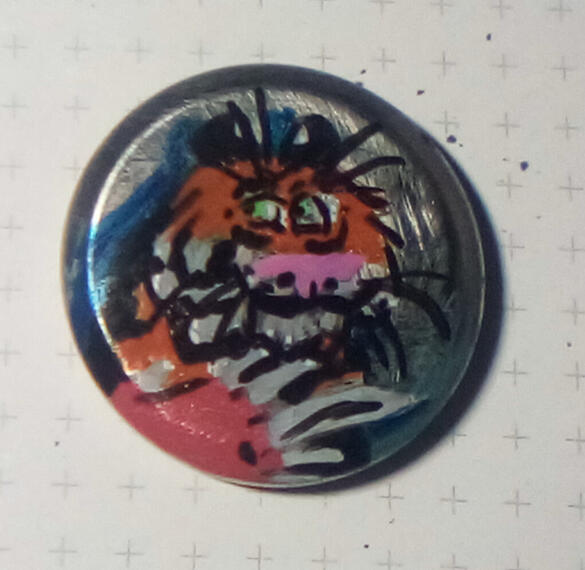 Frank magnet 2025 paint pens on a sanded metal magnet