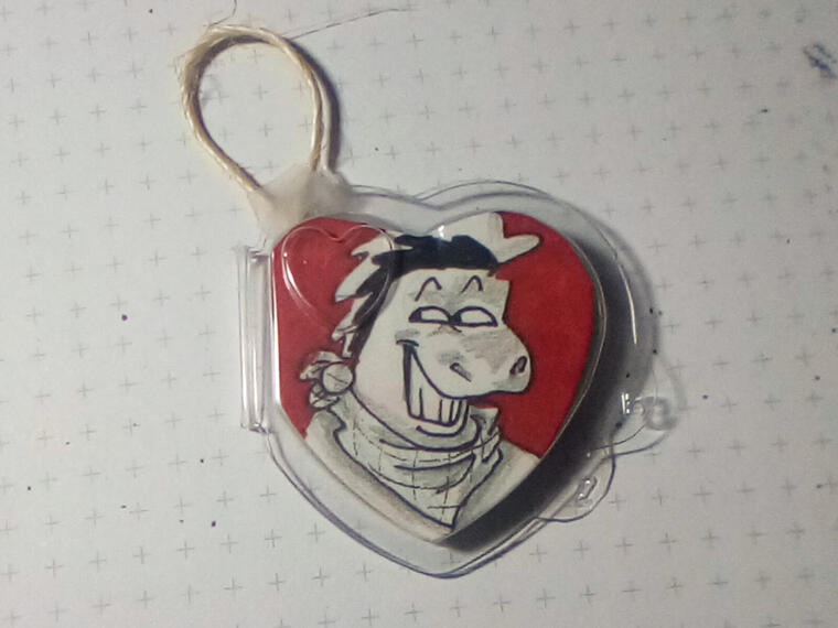 Ty heart protector character headbust hanger, plastic, cardboard, sharpie, twine! 2025