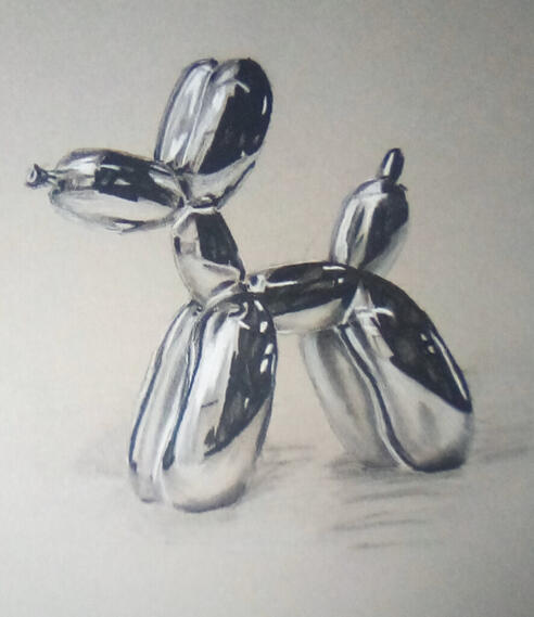 Balloon dog 2025 charcoal black an white